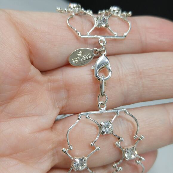 Vintage Carolee Rhinestone Rhinestone Bracelet, Wedding Lace Style, 1990s - Picture 5 of 8